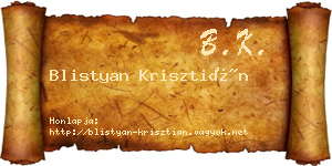 Blistyan Krisztián névjegykártya